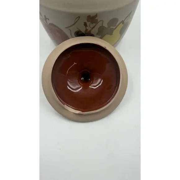 Vintage Chatham Pottery Unmarked Fruit Motif Pottery Cookie Jar - Picture 7 of 8